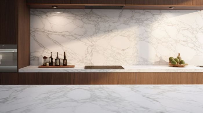 Фартук из мрамора Bianco Carrara (Бьянко Каррара)